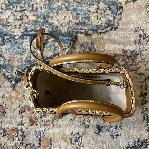 EUC Michael Kors Wicker Purse Handbag Crossbody Embroidered Oranges - Picture 11 of 14